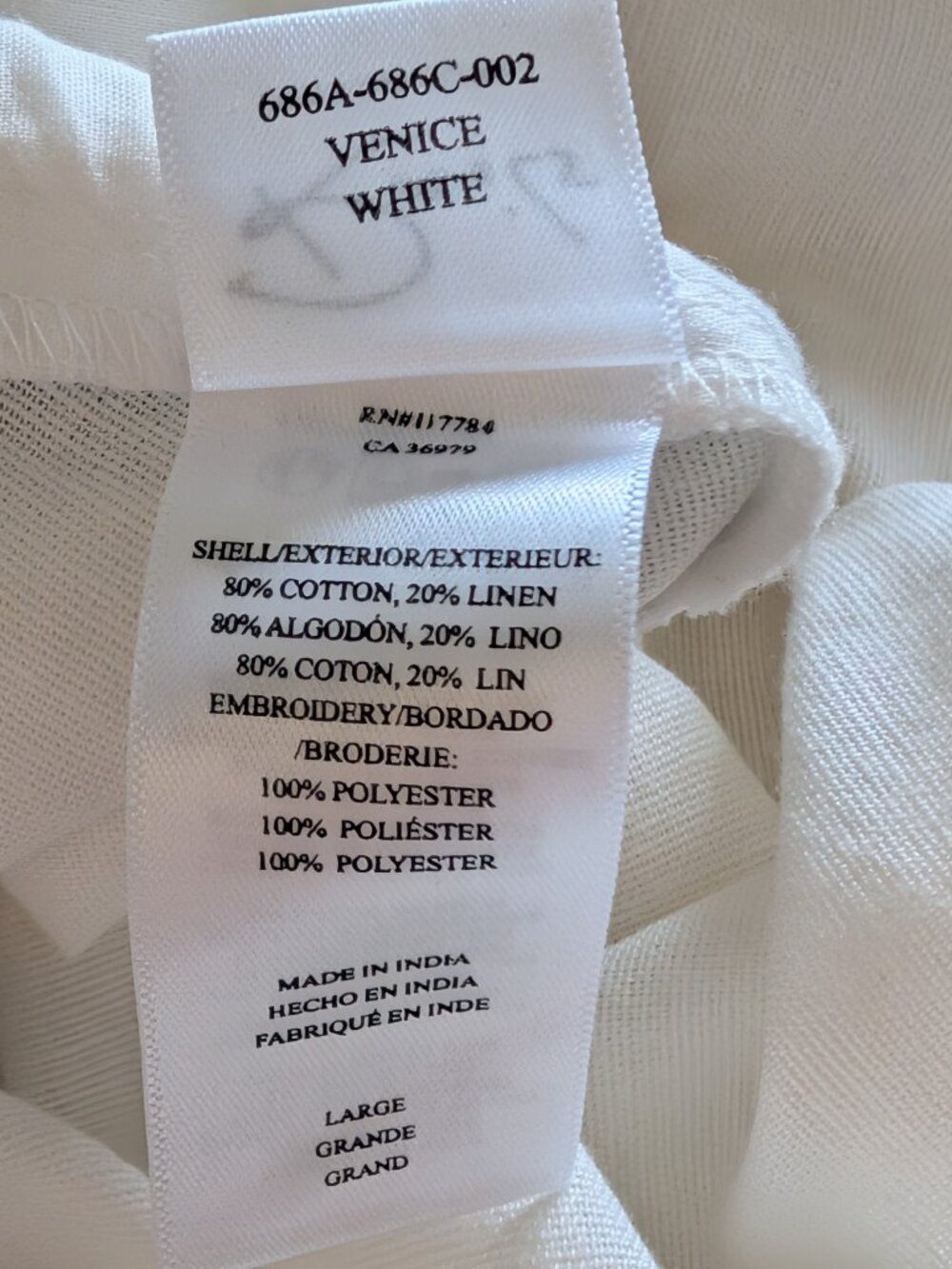 NWT Rails Tildi White Shell Embroidered Drawstring Wide Leg Pants Size Large - Picture 7 of 8